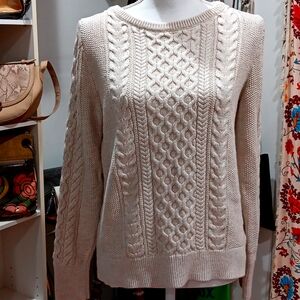 Gap size XL cable knit beige sweater